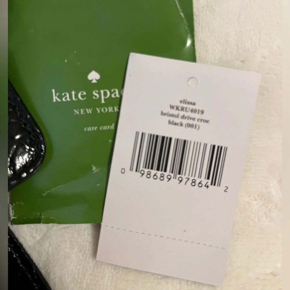 KATE SPADE ♠️ LARGE BRISTOL DRIVE CROCODILE ELISSA IN BLACK NWT - Picture 12 of 15